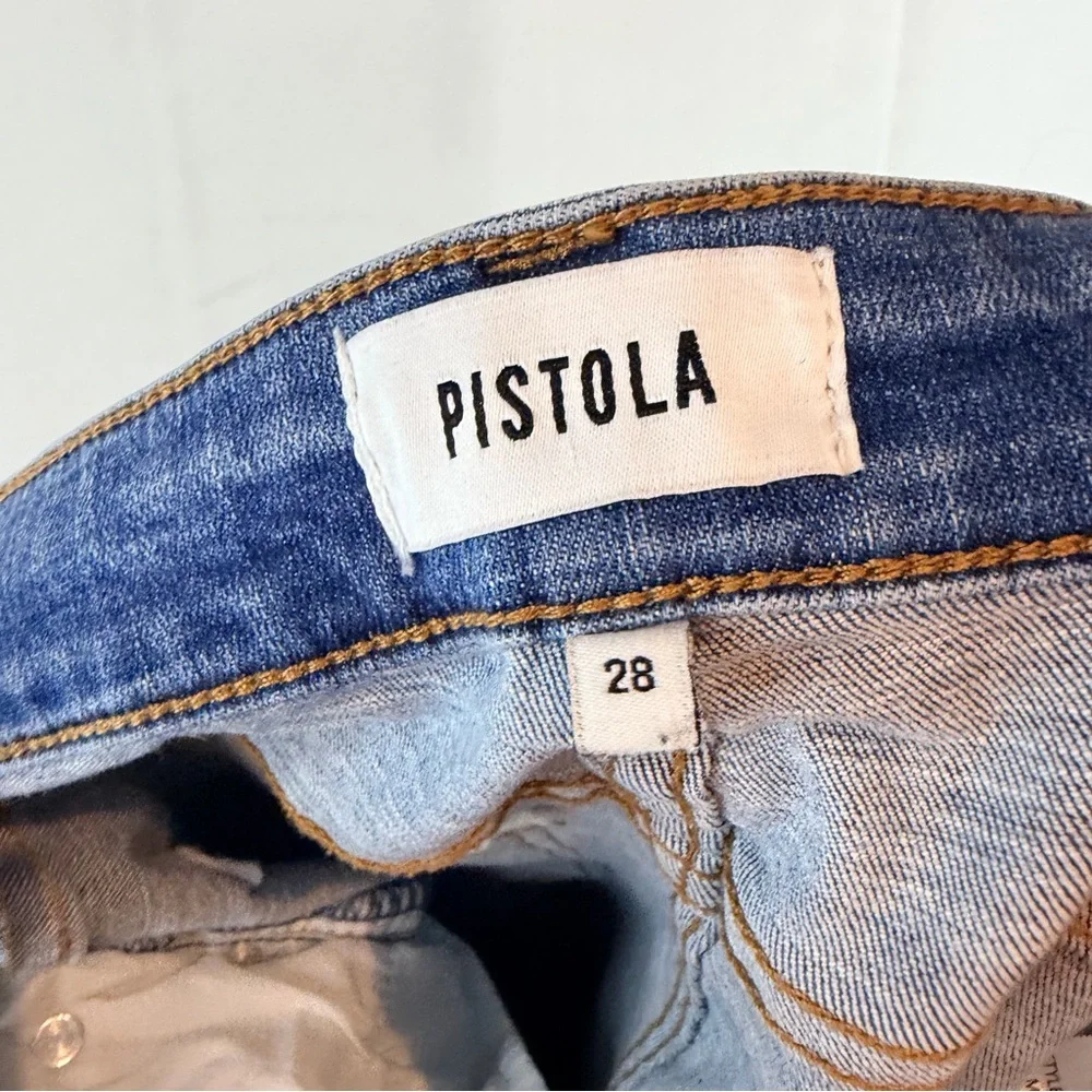 PISTOLA Women’s Size 28 Denim Jeans Mid Rise Ankle Straight Style Stretch